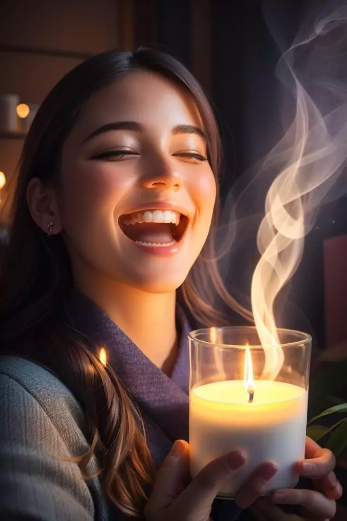 People feeling happy with good candle scents